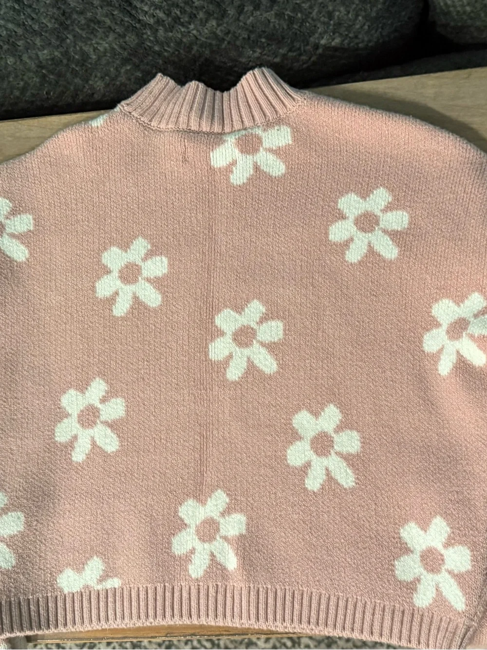 Hollister Pink Floral Mock-Neck Sweater